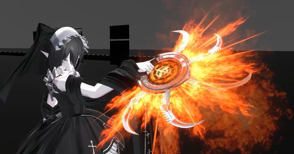 SALE!!【オリジナル3Dモデル】Hermit -ハーミット-【チャクラム】VRChat想定 パーティクルやギミック付き 魔法武器 手裏剣 投擲武器 展開式ブレード
