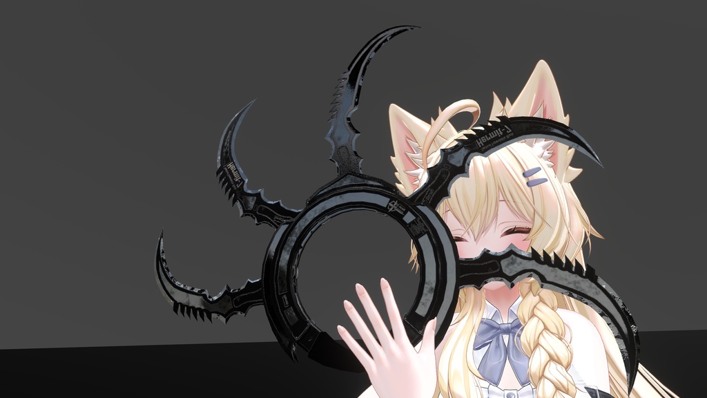 SALE!!【オリジナル3Dモデル】Hermit -ハーミット-【チャクラム】VRChat想定 パーティクルやギミック付き 魔法武器 手裏剣 投擲武器 展開式ブレード