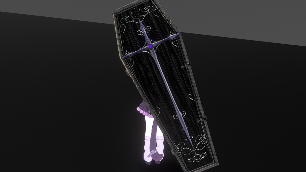 SALE!!【オリジナル3Dモデル】Executioner -エクスキューショナー-【棺桶】VRChat想定 パーティクルやギミック付き 魔法武器 サブアーム 闇属性 鎖 剣 ハロウィン