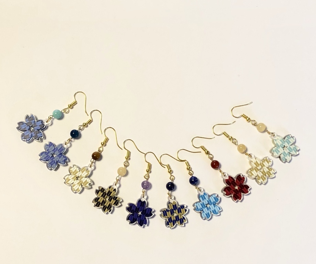 刀剣男士桜イメージアクセサリー(ピアス/イヤリング/ストラップ変更可)