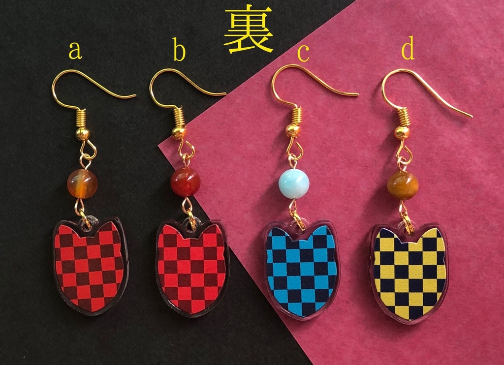 狐面のピアス(イヤリング/ストラップ変更可)