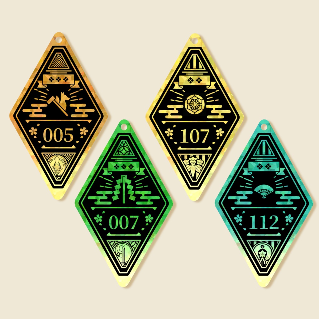 菱形アクリルキーホルダー