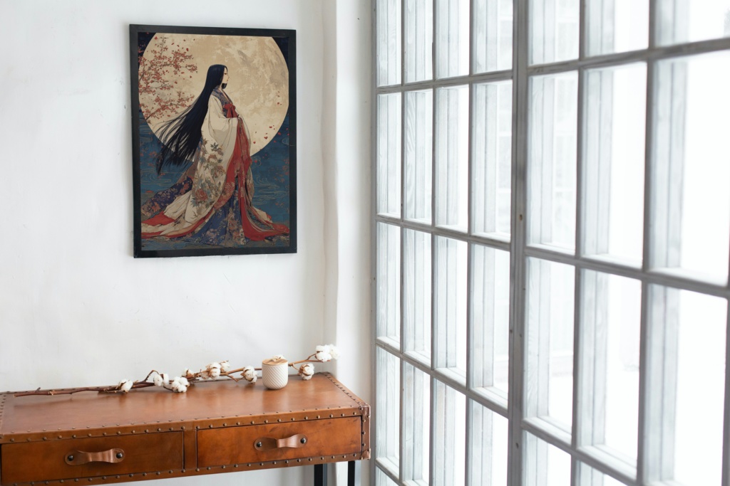 かぐや姫_月_白衣 デジタルアート