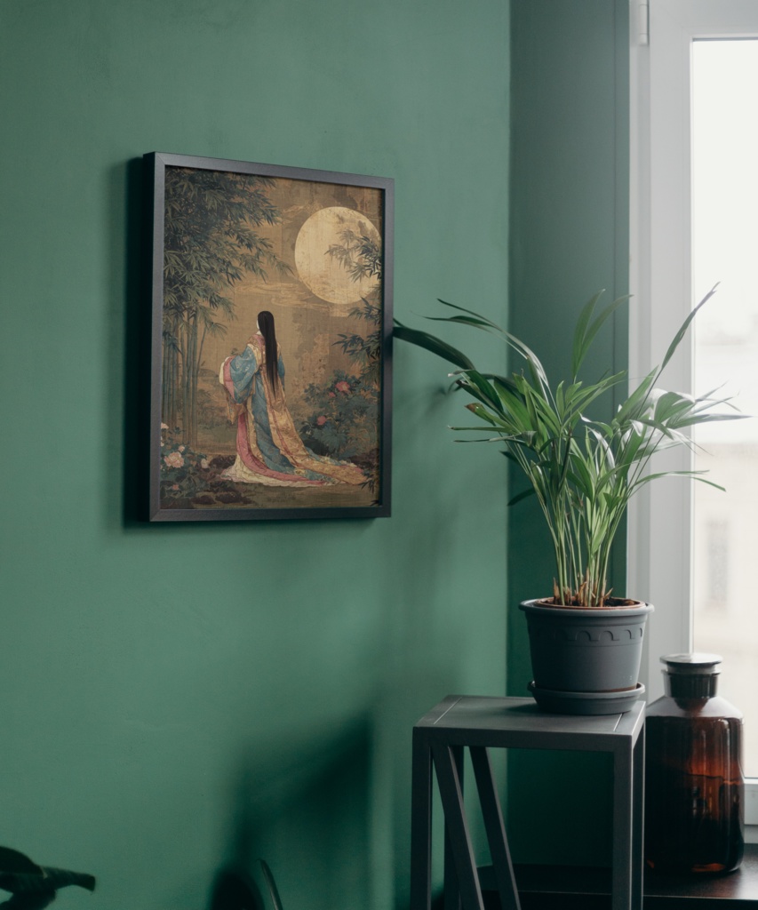 かぐや姫_月_竹 デジタルアート