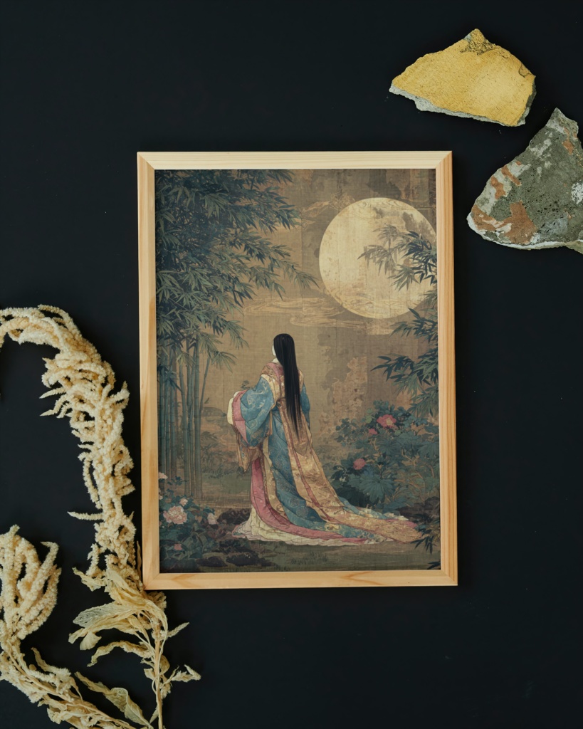 かぐや姫_月_竹 デジタルアート