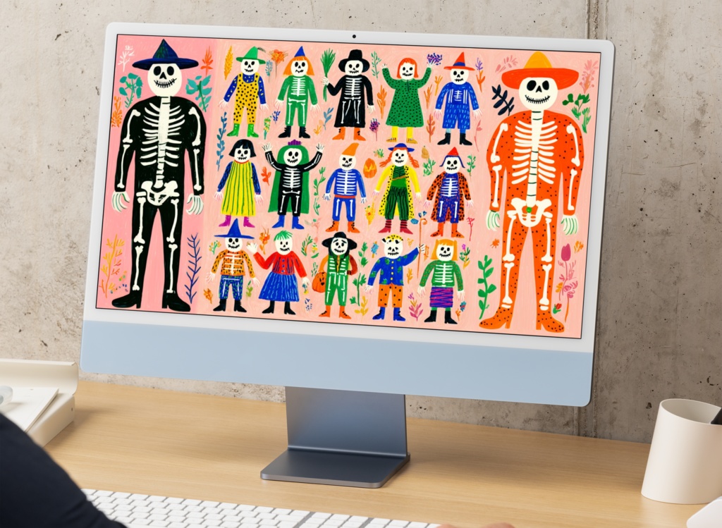 PC用壁紙‗ハロウィン骸骨A＿③