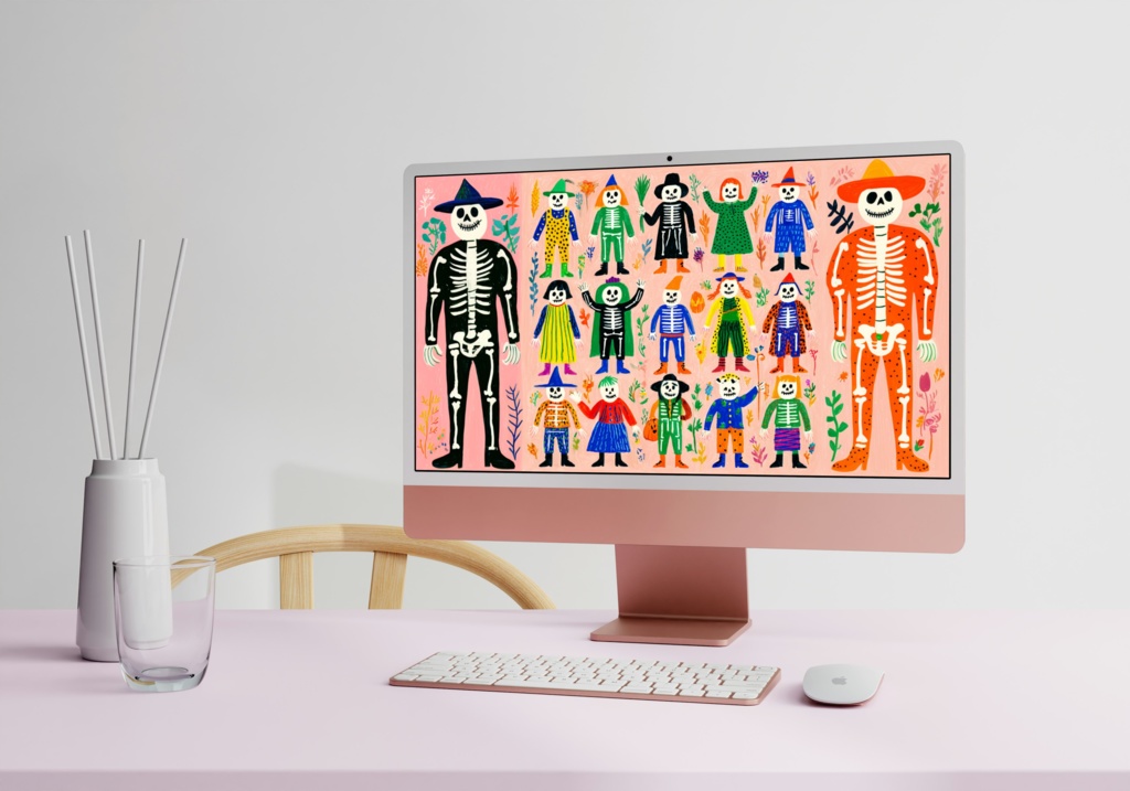 PC用壁紙‗ハロウィン骸骨A_③