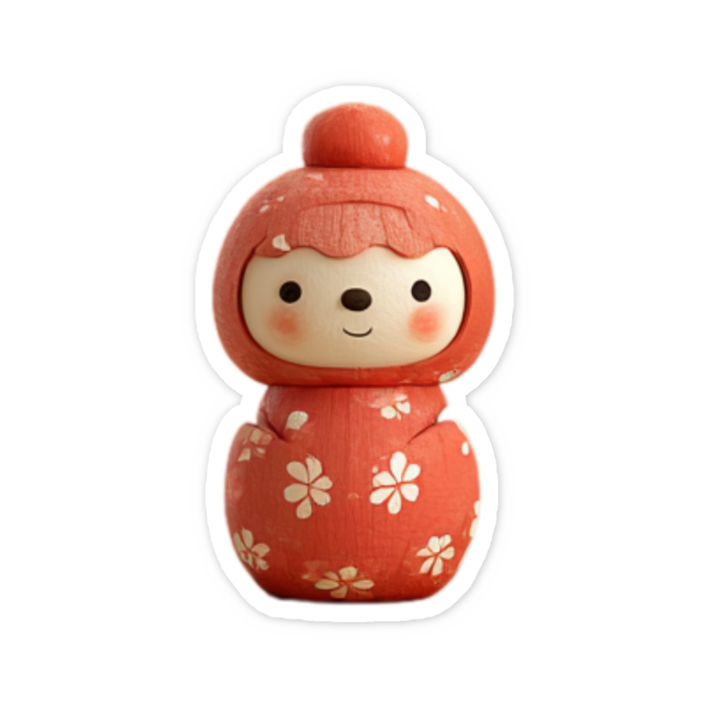 こけしちゃん スマホステッカー