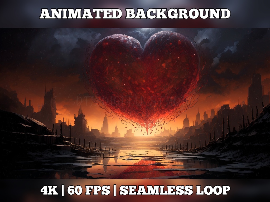 Vtuber Background Animated, Animated Background, stream room background, vtuber room background, animated background twitch, seamless looped, Heart in the Sky