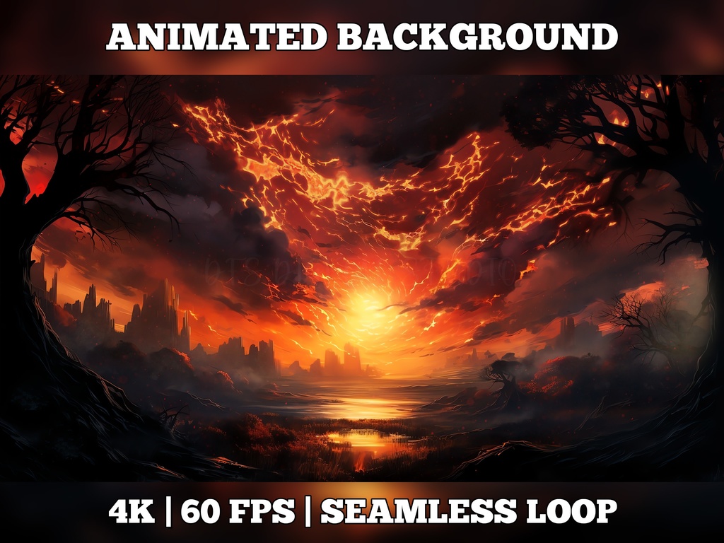 Vtuber Background Animated, Animated Background, stream room background, vtuber room background, animated background twitch, seamless looped, Lava Clouds