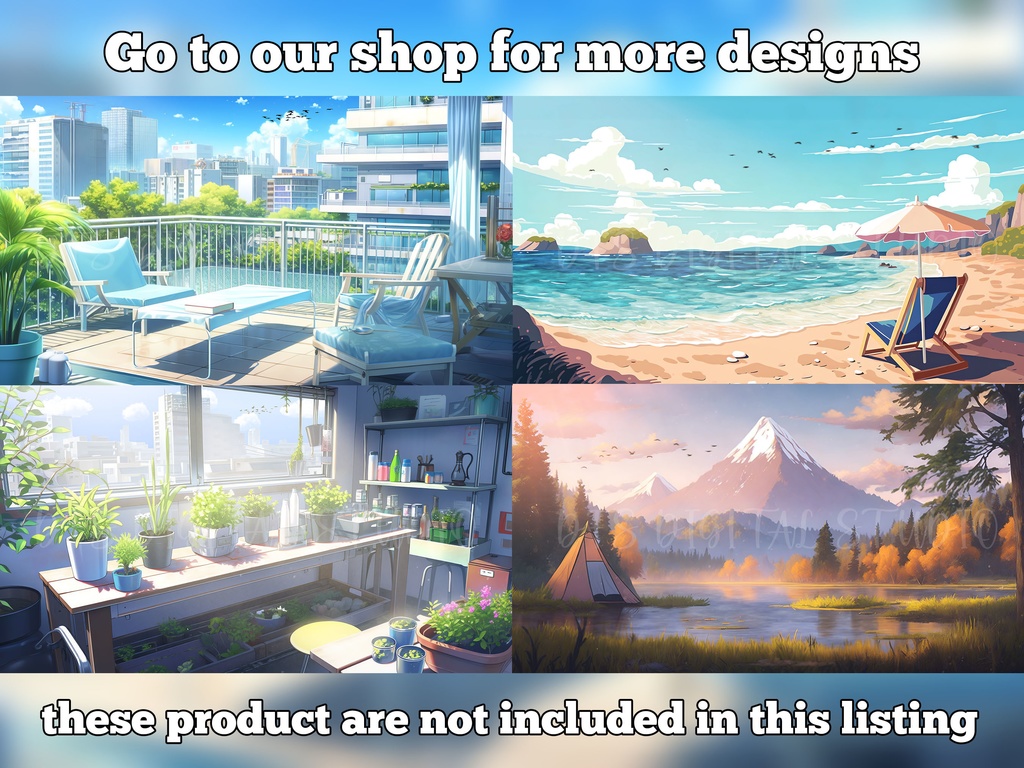 Vtuber Background Animated, Animated Background, stream room background, vtuber room background, animated background twitch, seamless looped, Overgrown Bench