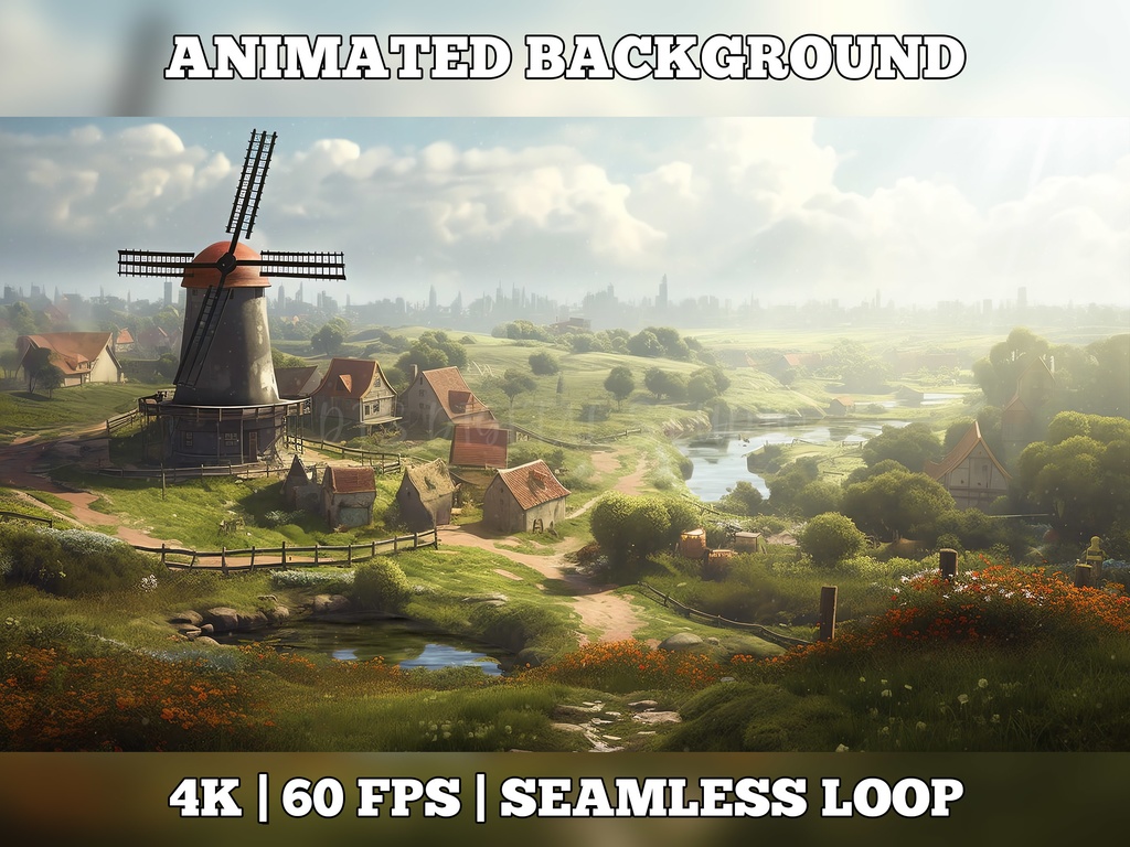 Vtuber Background Animated, Animated Background, stream room background, vtuber room background, animated background twitch, seamless looped, Peaceful farm 2