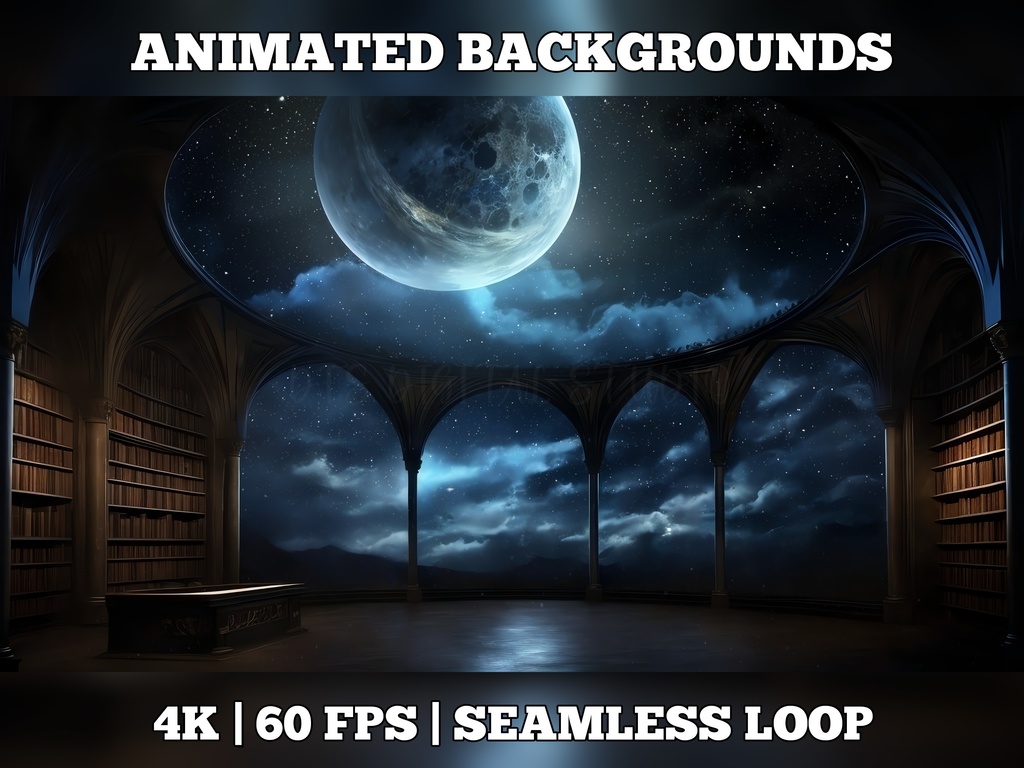 Vtuber Background Animated, Animated Background, stream room background, vtuber room background, animated background twitch, seamless looped, magical room