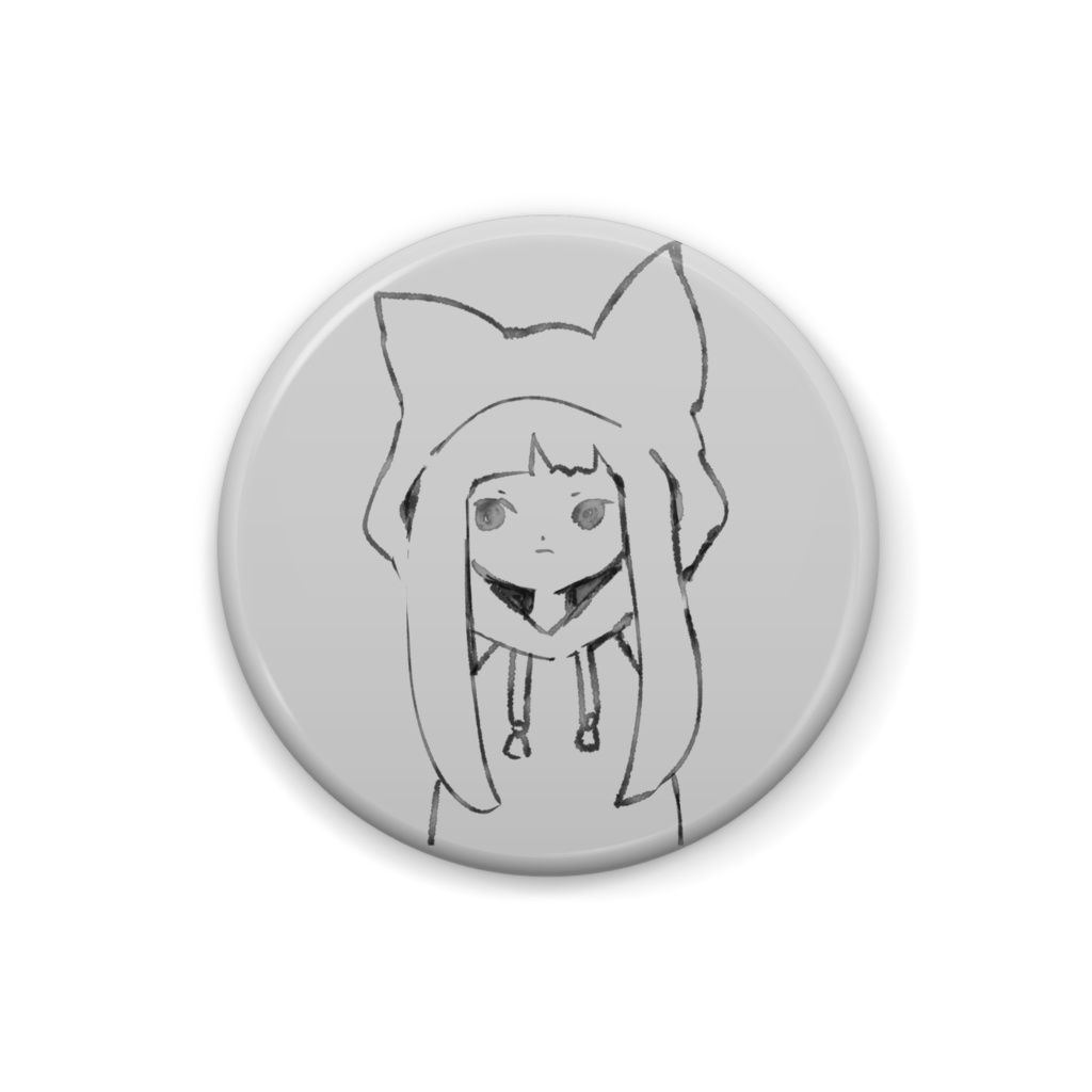 ねこみみパーカー女子缶バッジ