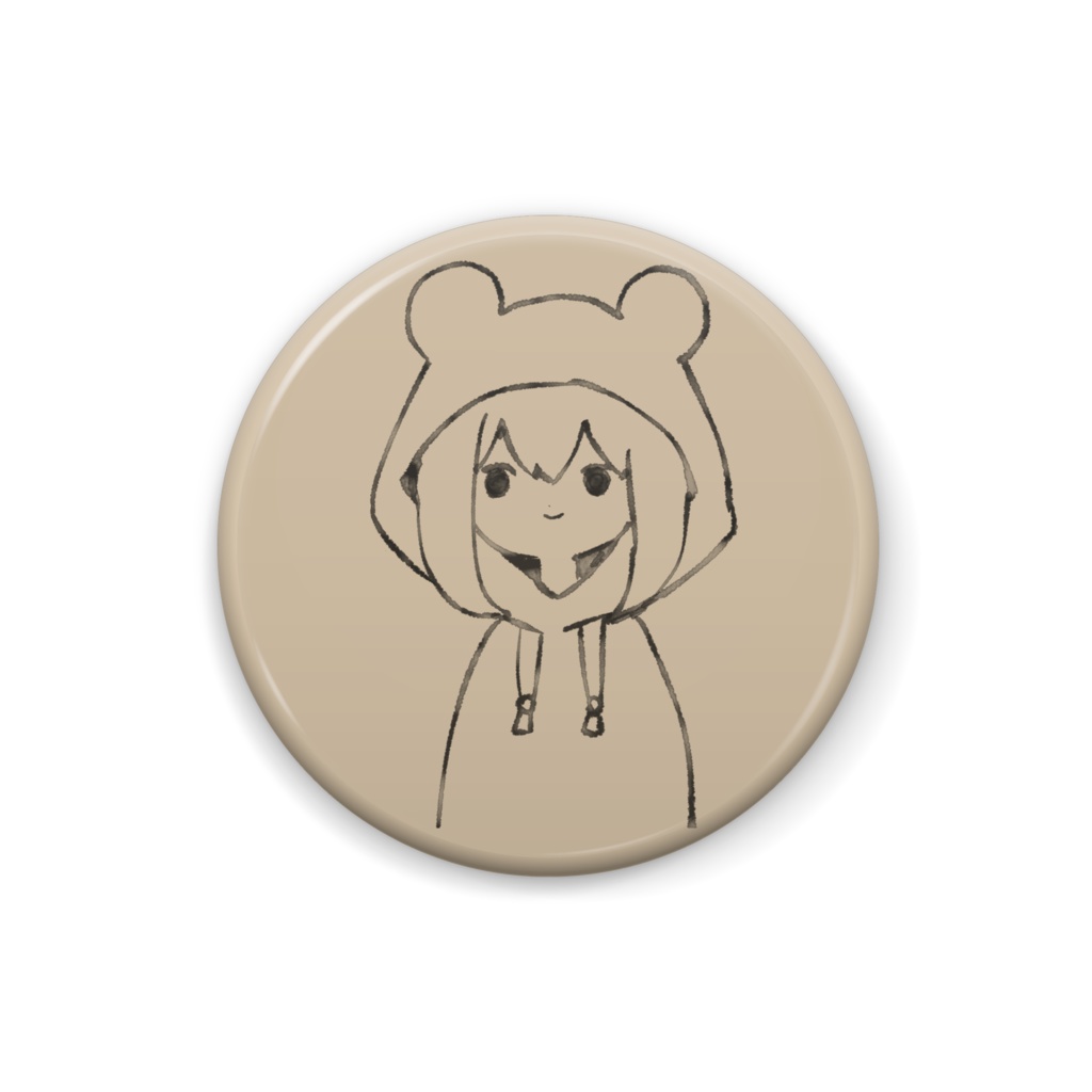 くまみみパーカー女子缶バッジ
