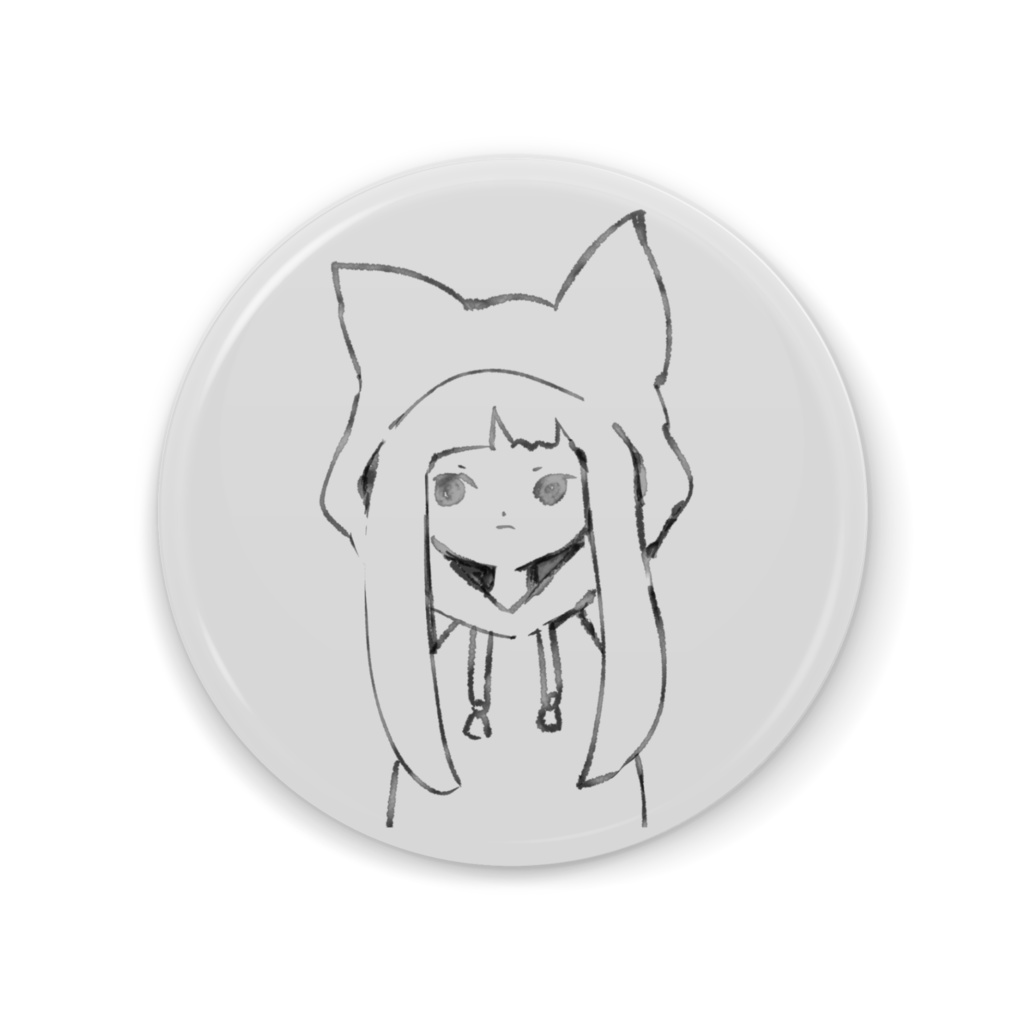 ねこみみパーカー女子缶ミラー