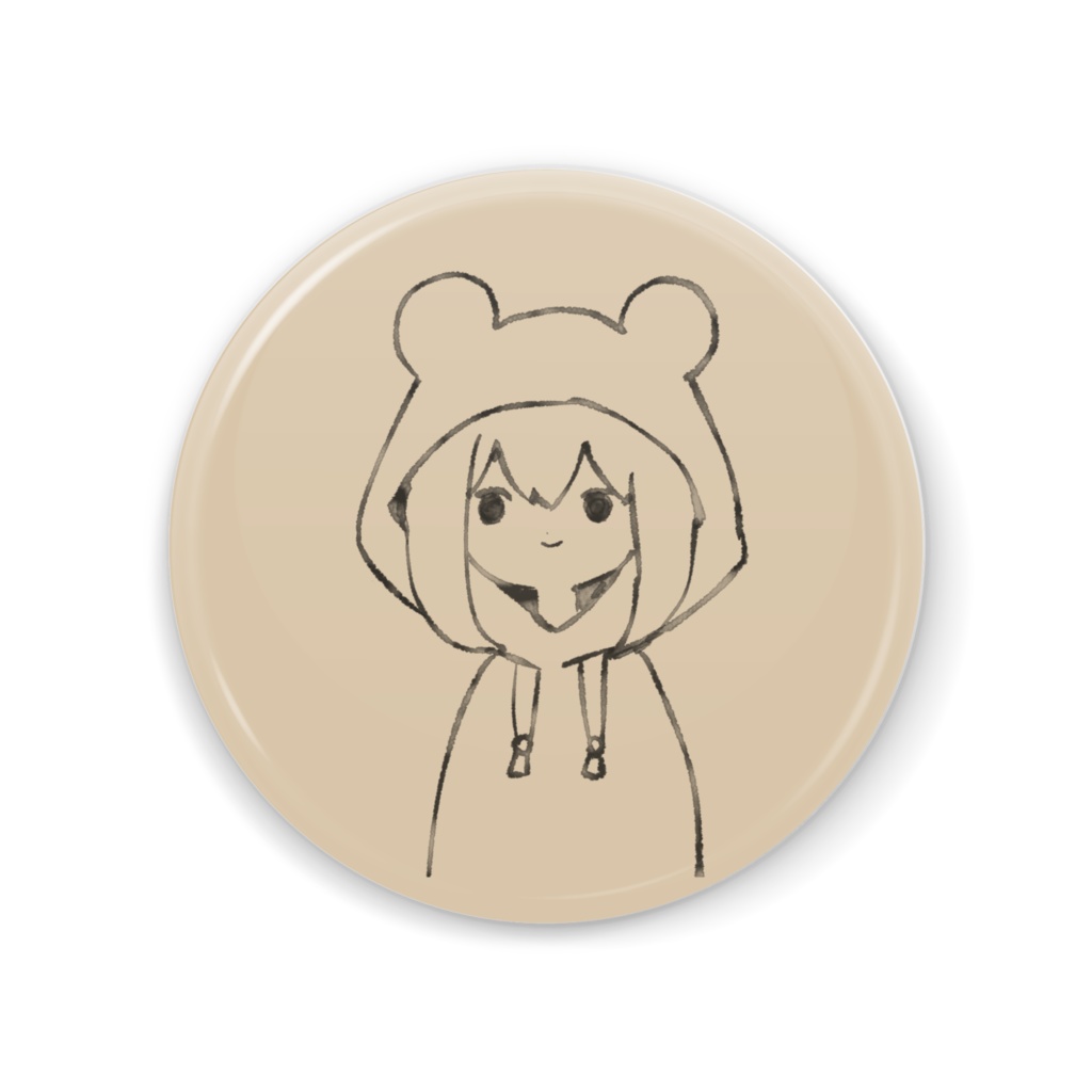 くまみみパーカー女子缶ミラー