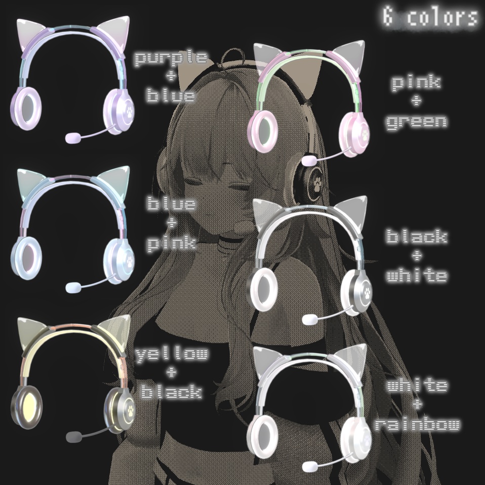 ゲーミングヘッドフォン - Gaming cat ear headphones