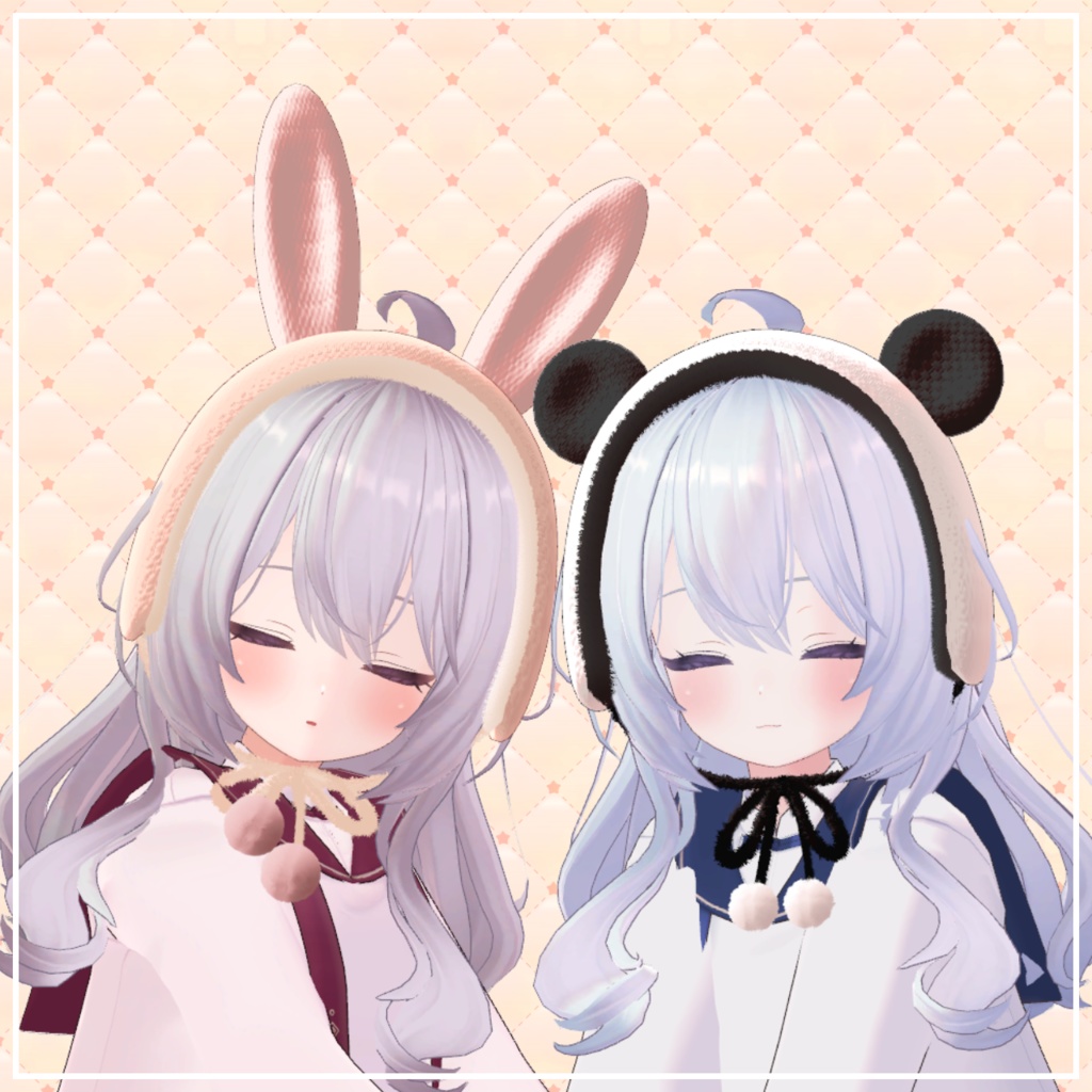 うさぎとパンダのイヤーマフ