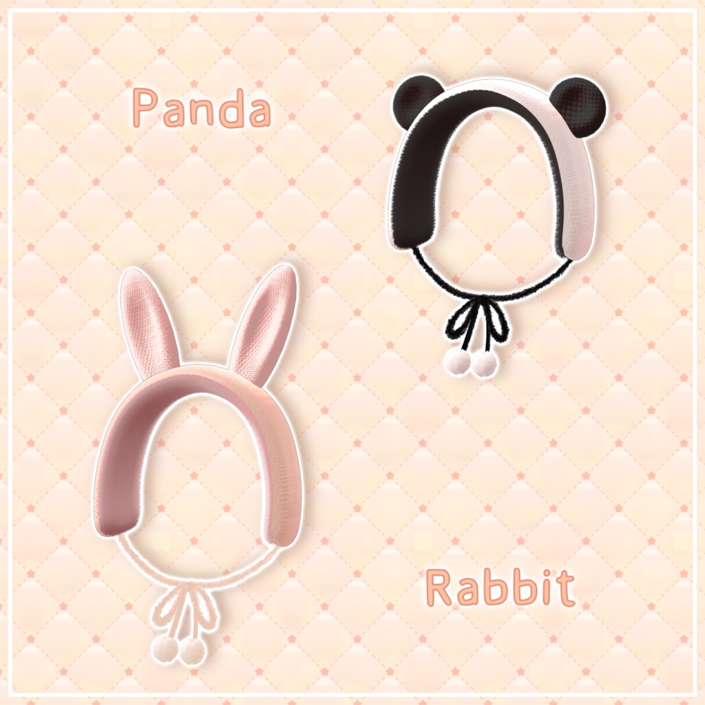うさぎとパンダのイヤーマフ