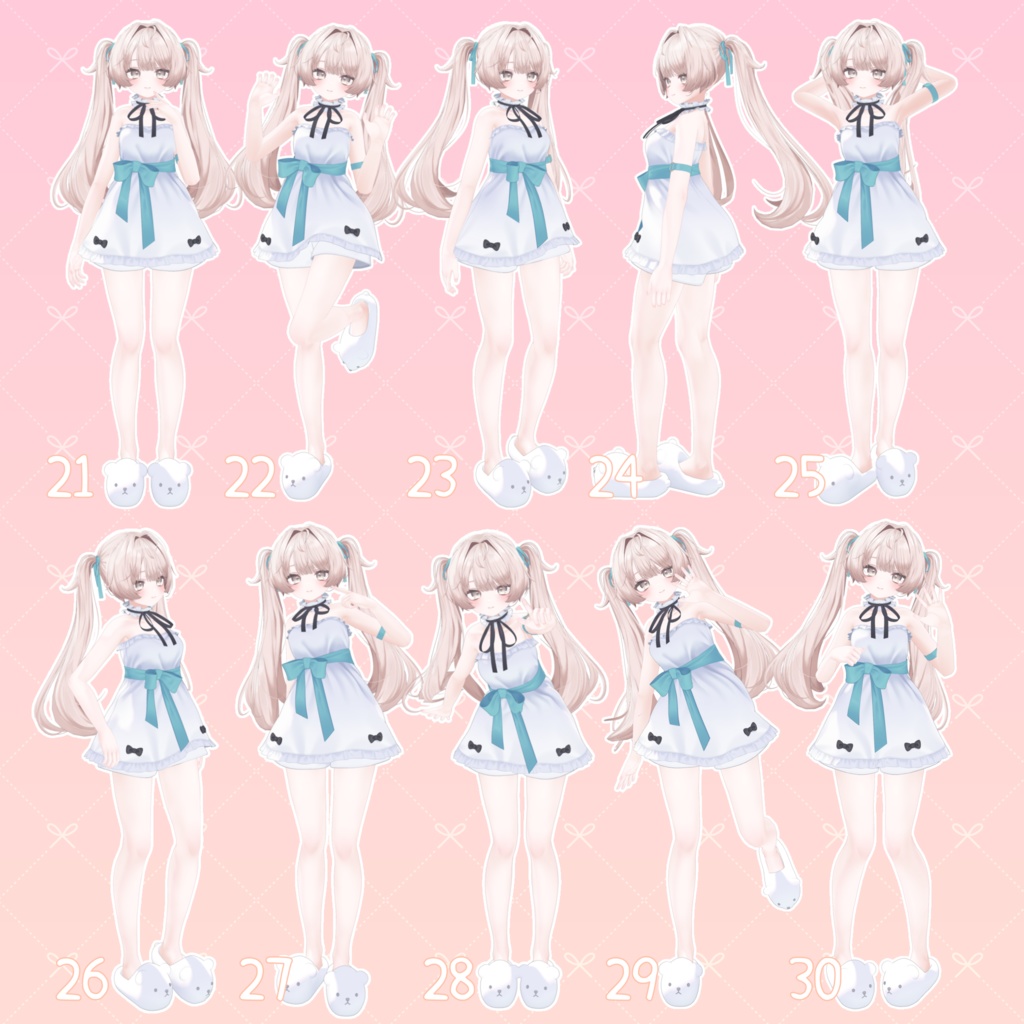 【無料有/+Free sample】Pose Animation Set 1【50種】