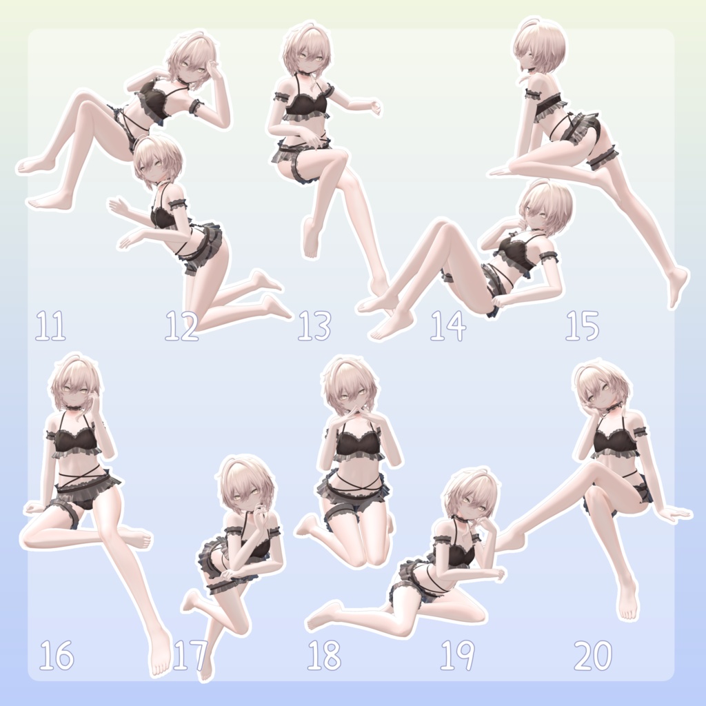【無料有/+Free sample】Pose Animation Set 2【50種】
