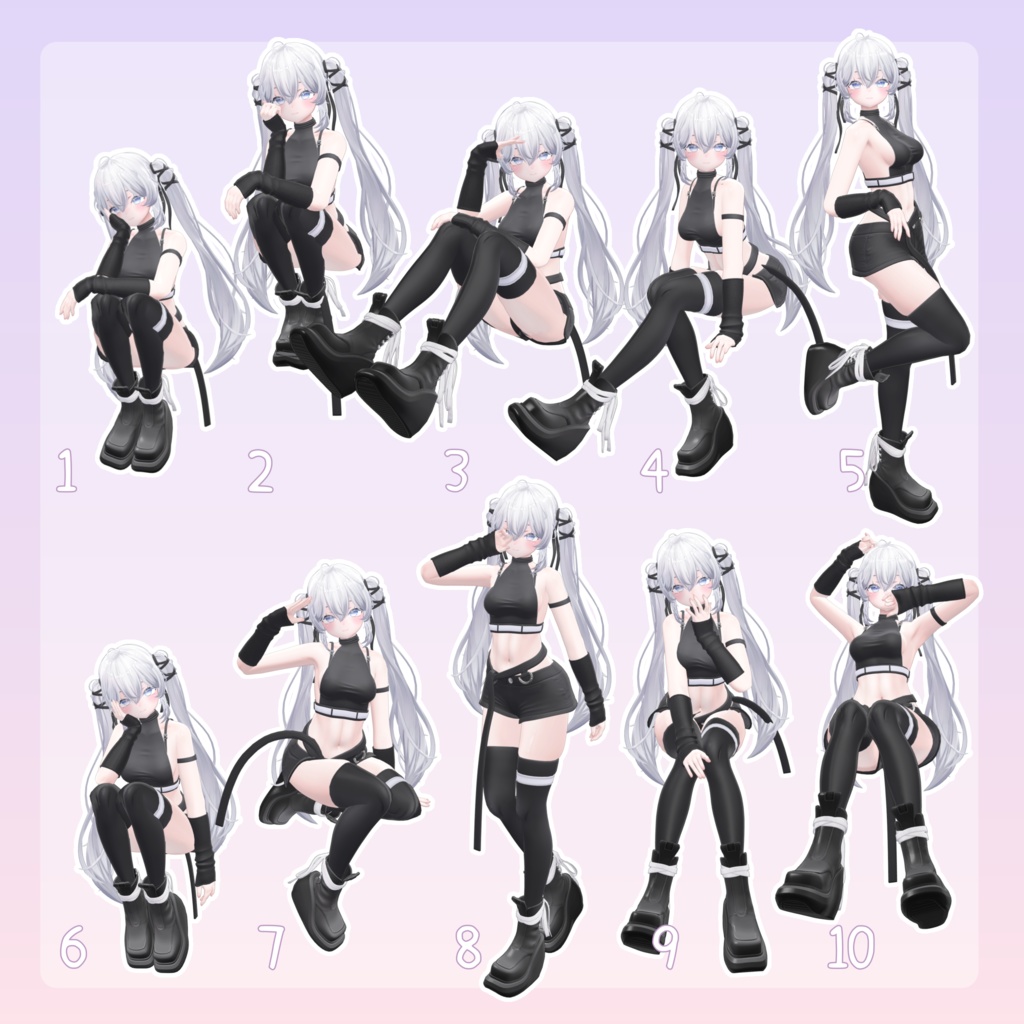【無料有/+Free sample】Pose Animation Set 3【50種】