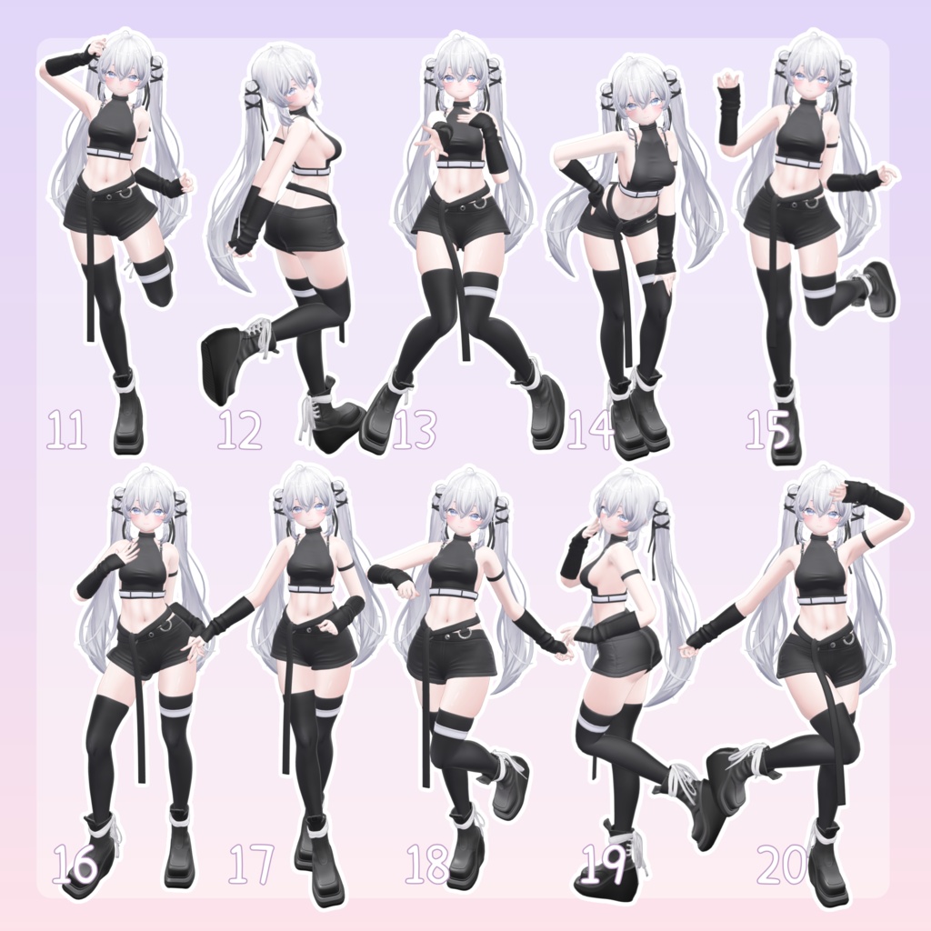 【無料有/+Free sample】Pose Animation Set 3【50種】