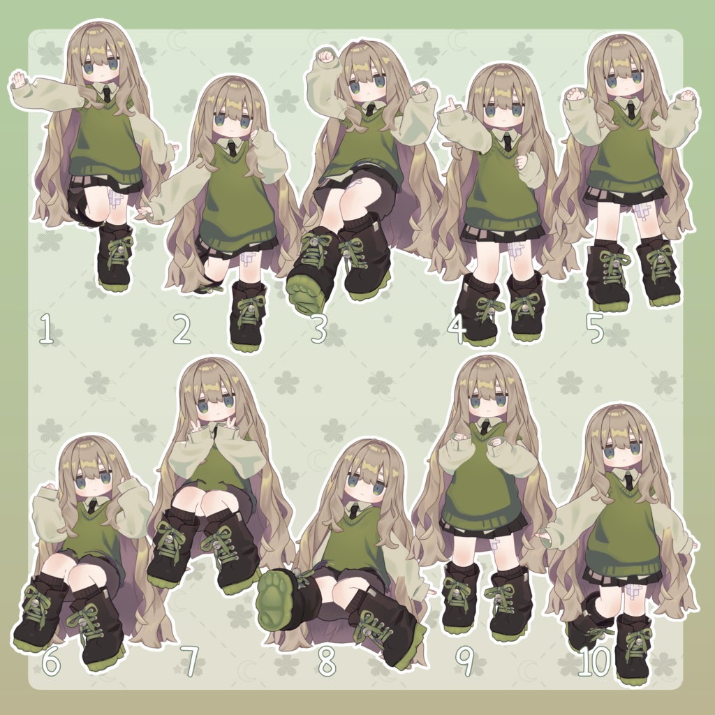 【無料有/+Free sample】Pose Animation Set 5【50種】