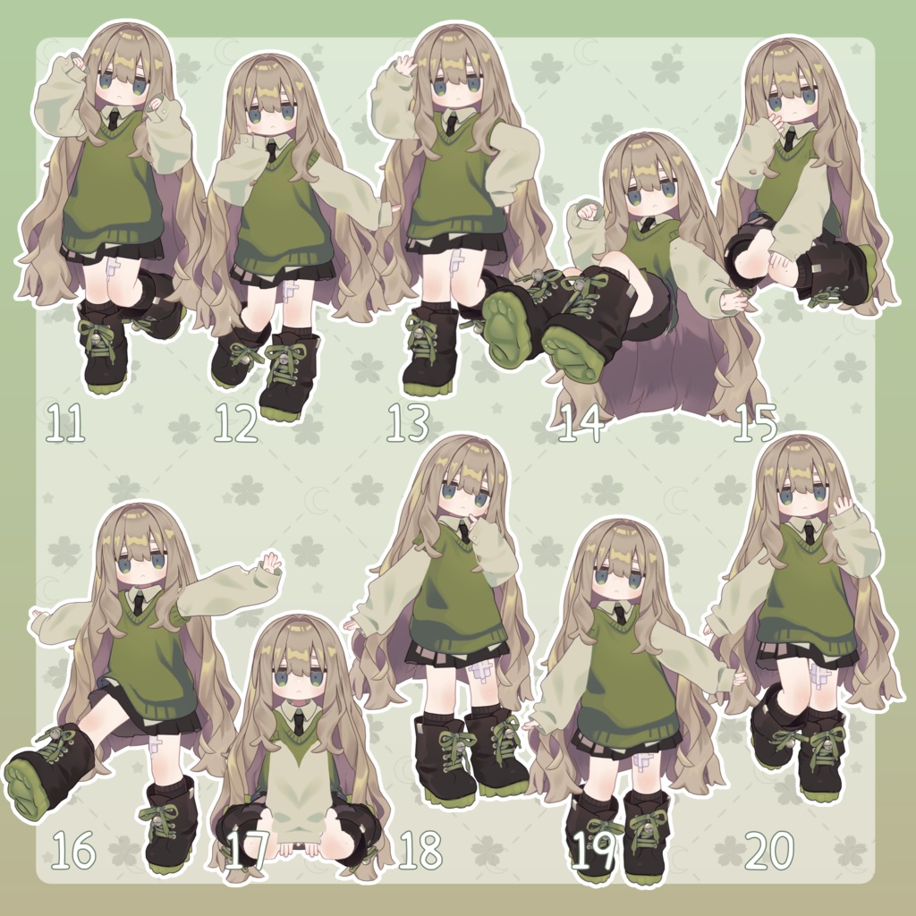 【無料有/+Free sample】Pose Animation Set 5【50種】