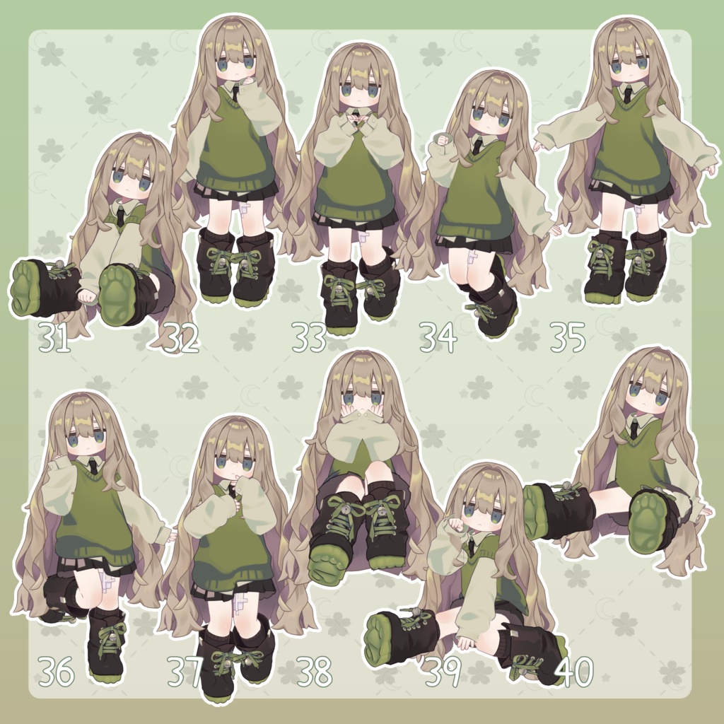 【無料有/+Free sample】Pose Animation Set 5【50種】