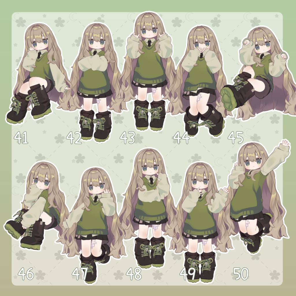 【無料有/+Free sample】Pose Animation Set 5【50種】
