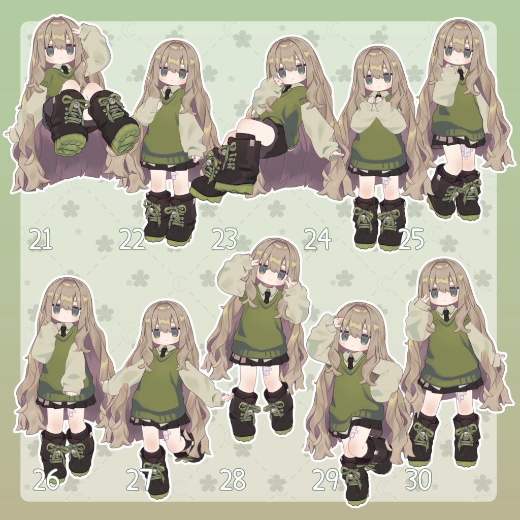 【無料有/+Free sample】Pose Animation Set 5【50種】