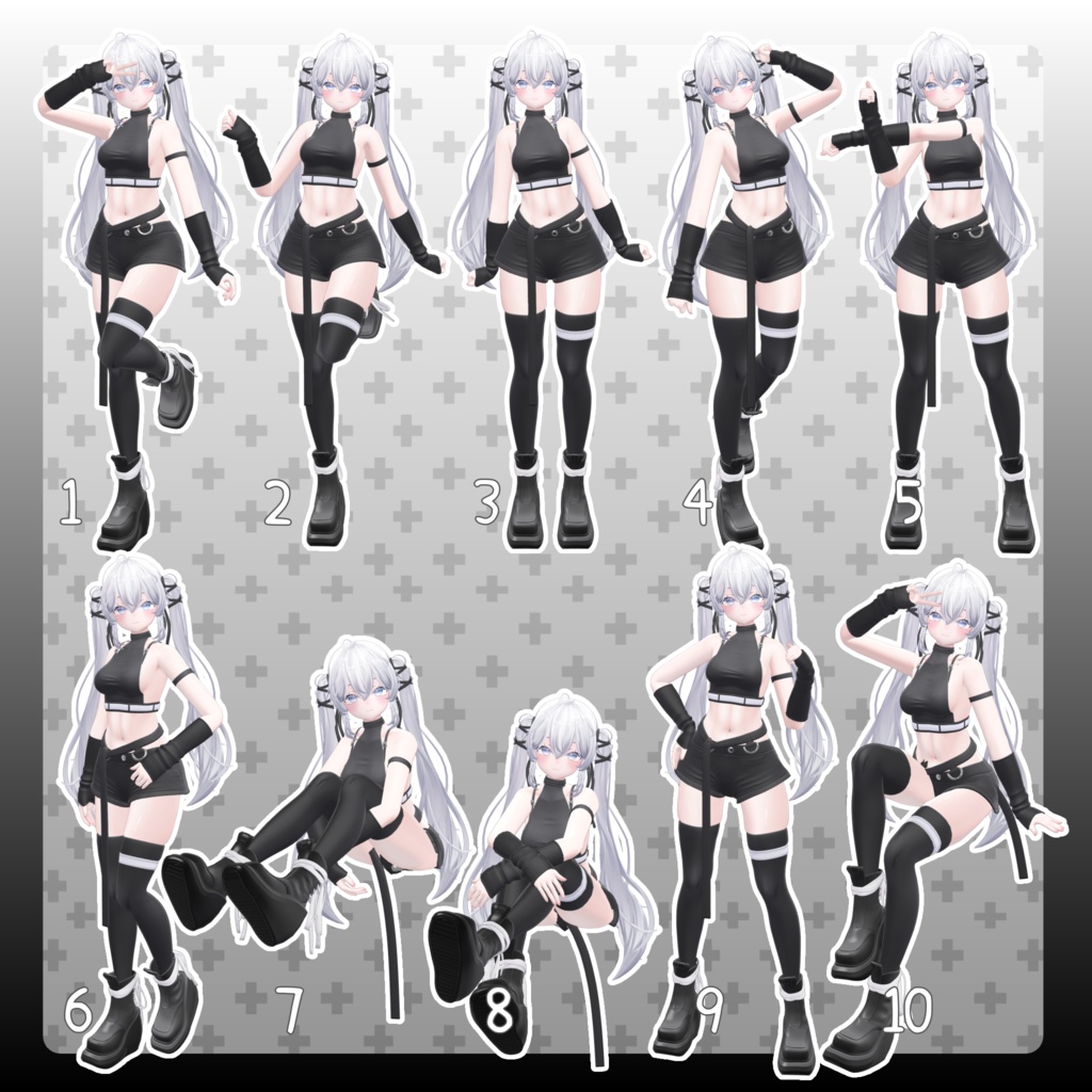 【無料有/+Free sample】Pose Animation Set 8【50種】