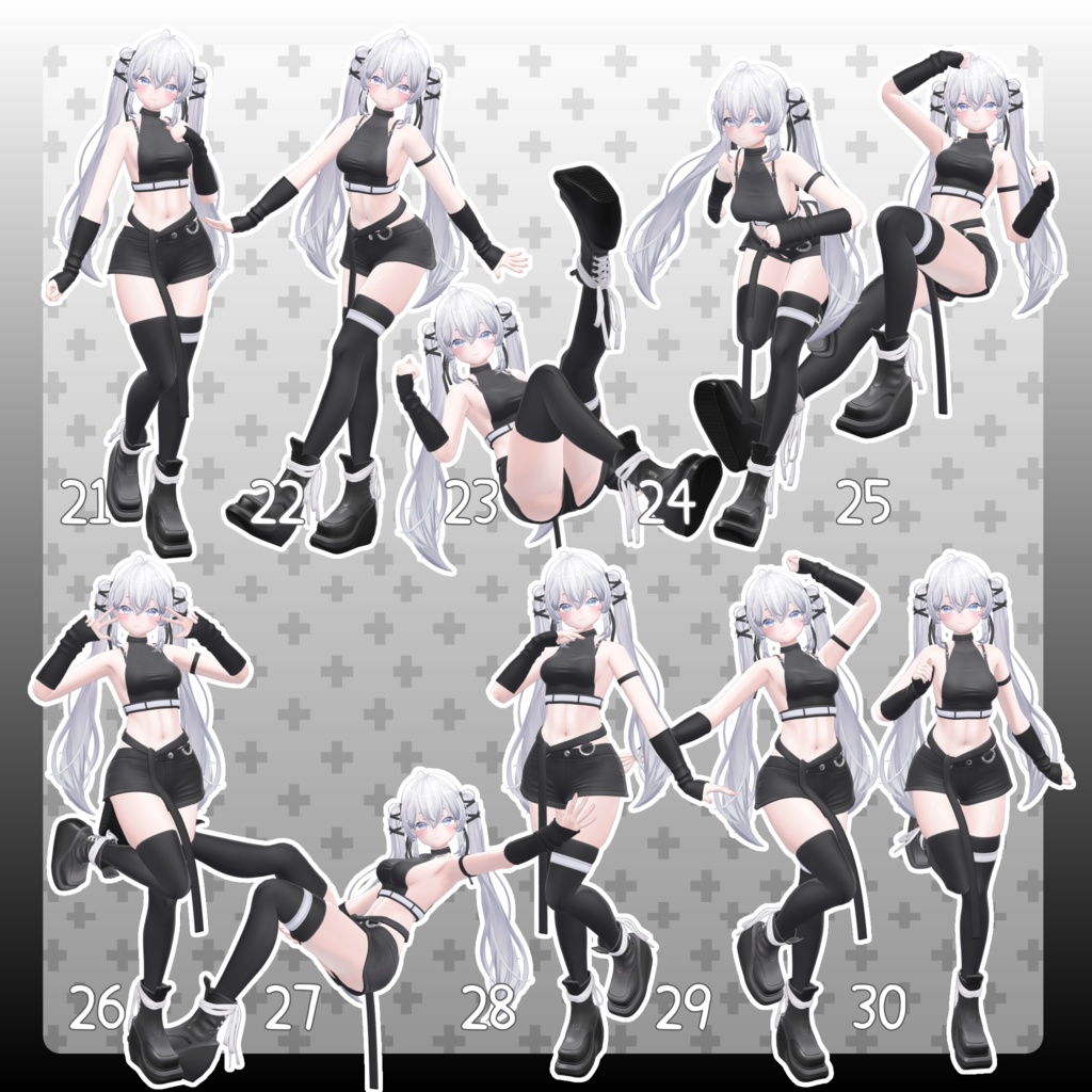 【無料有/+Free sample】Pose Animation Set 8【50種】