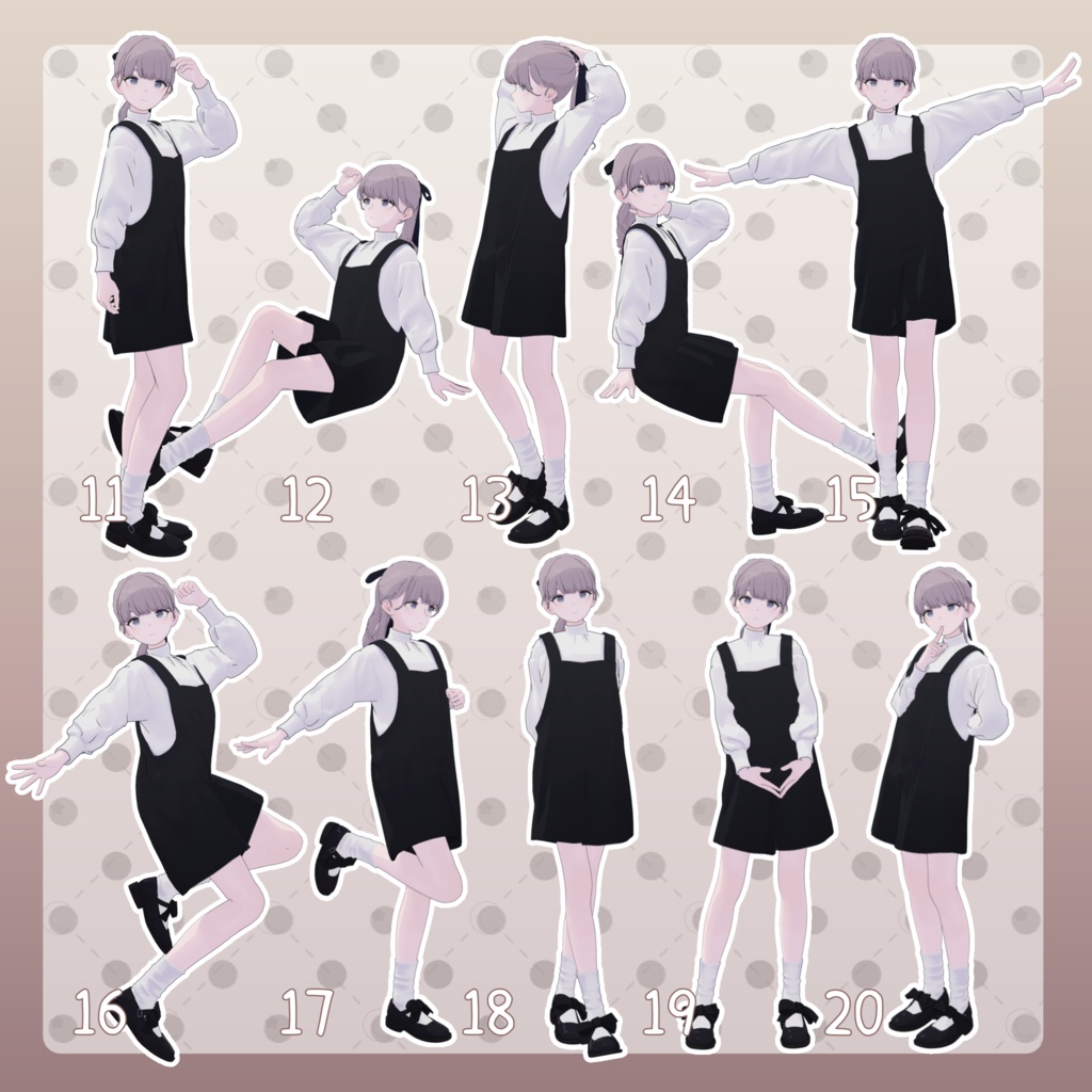 【無料有/+Free sample】Pose Animation Set 6【50種】
