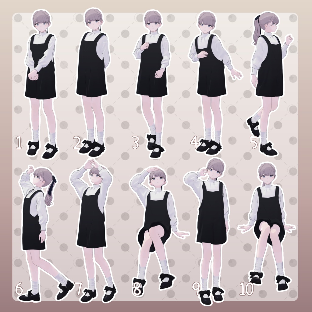 【無料有/+Free sample】Pose Animation Set 6【50種】