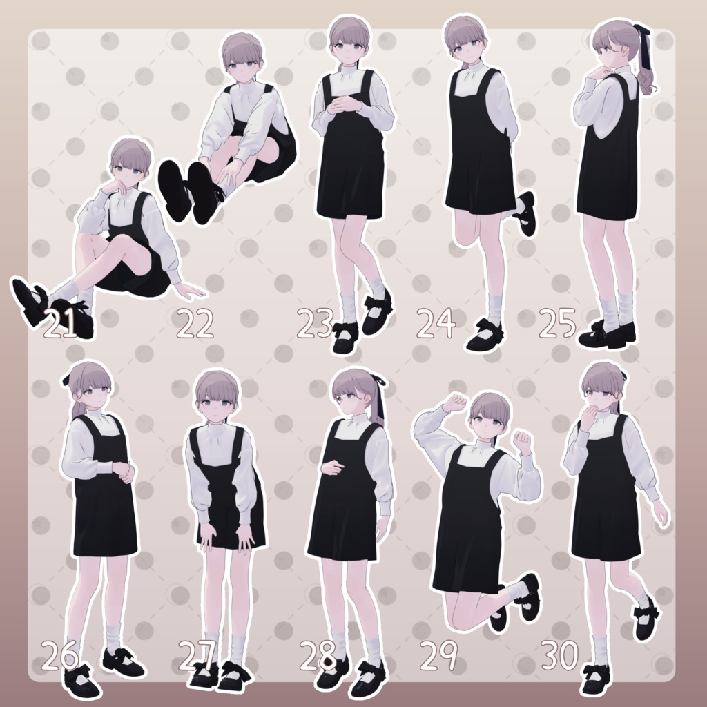 【無料有/+Free sample】Pose Animation Set 6【50種】