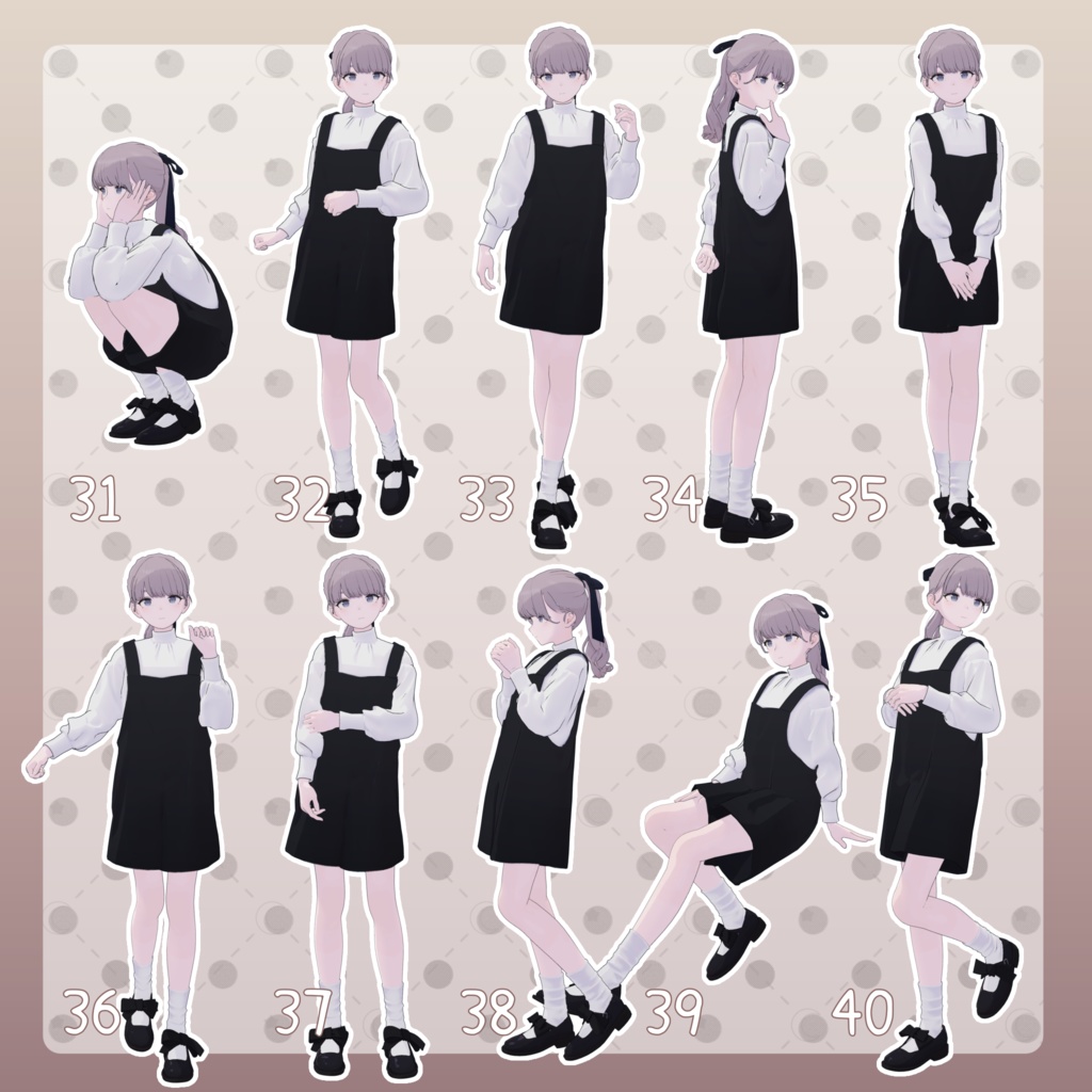 【無料有/+Free sample】Pose Animation Set 6【50種】