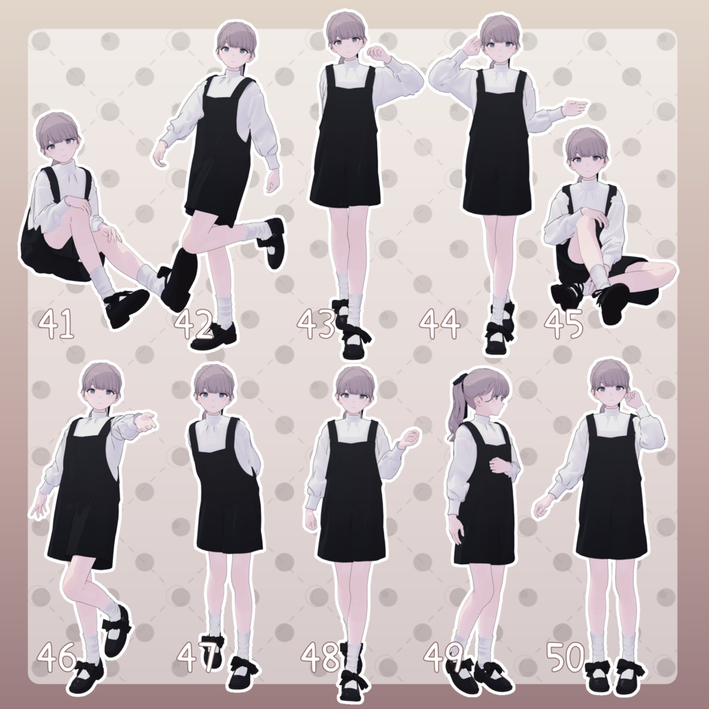 【無料有/+Free sample】Pose Animation Set 6【50種】