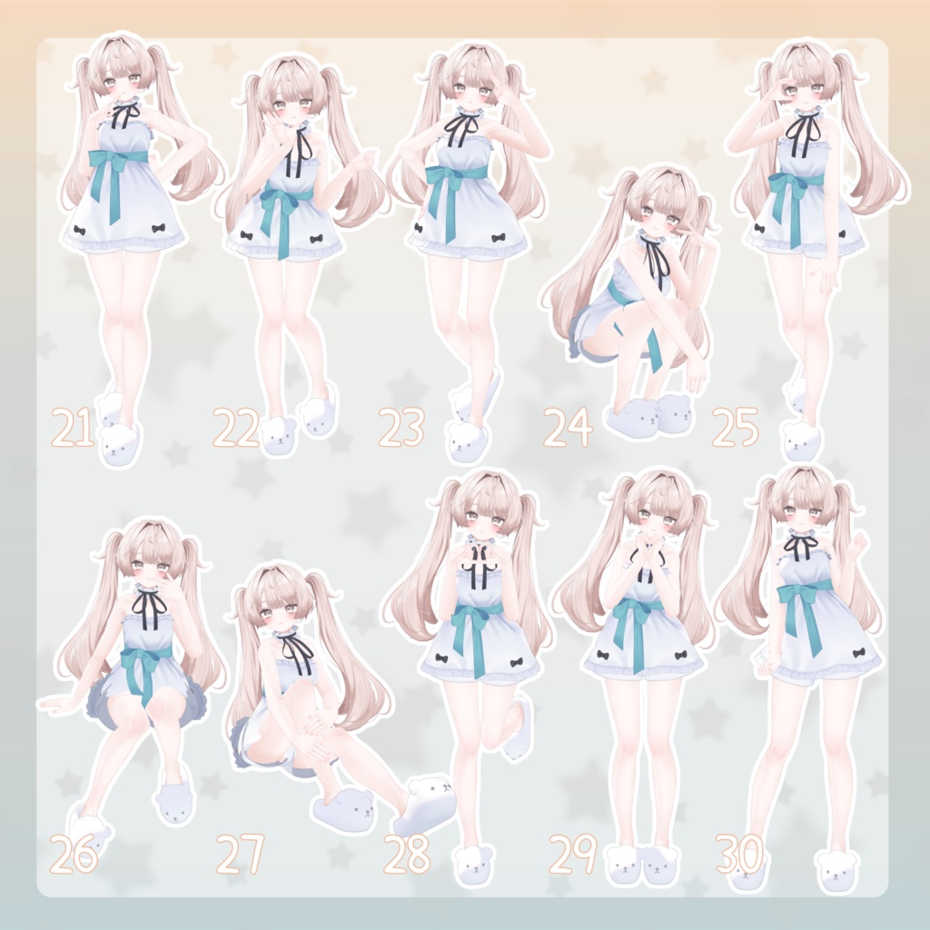 【無料有/+Free sample】Pose Animation Set 9【50種】