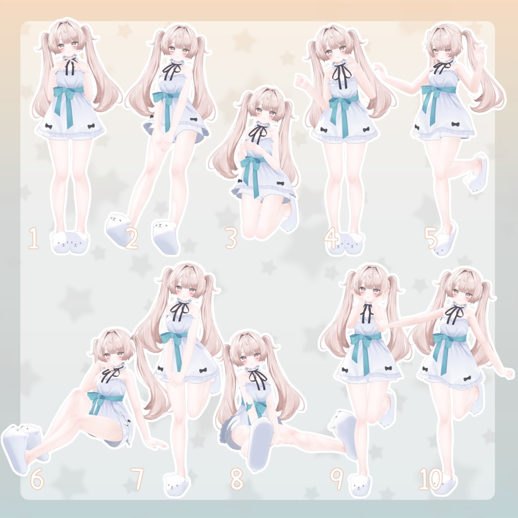 【無料有/+Free sample】Pose Animation Set 9【50種】