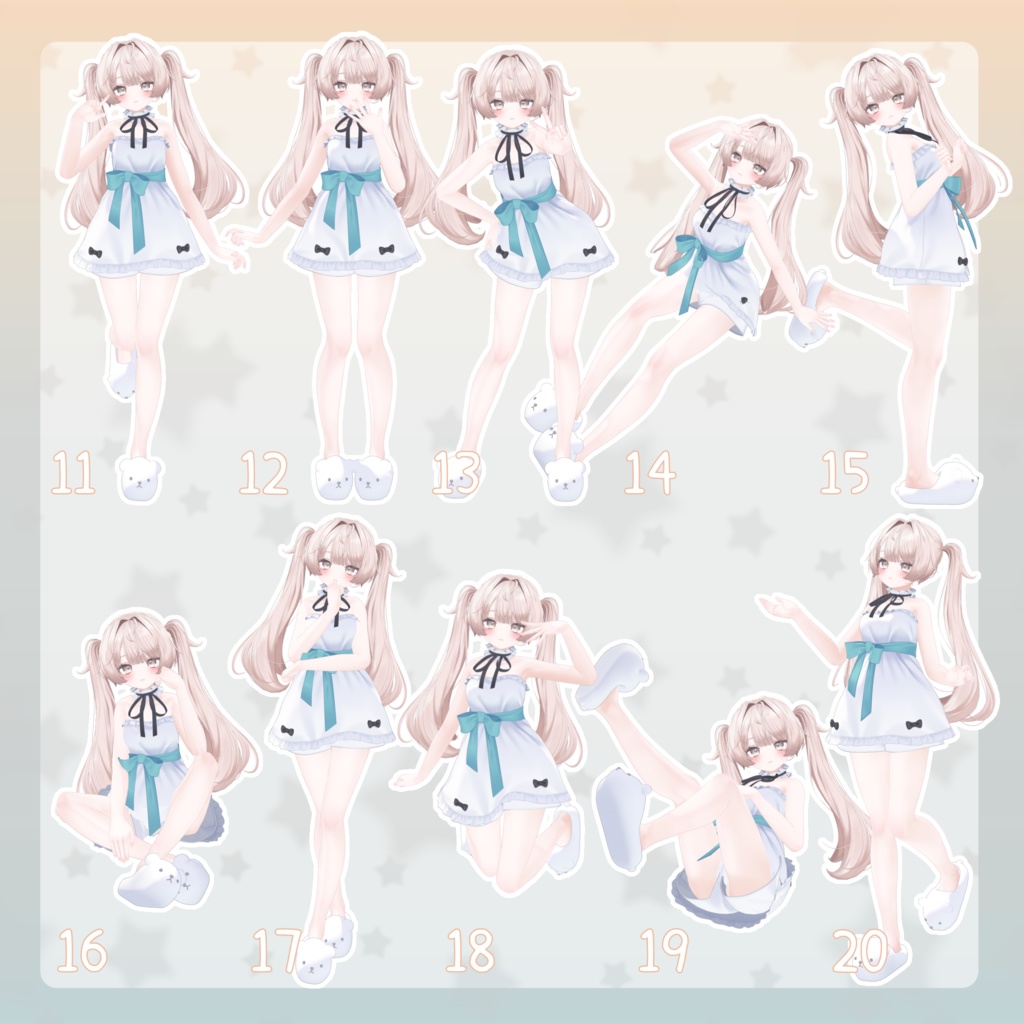 【無料有/+Free sample】Pose Animation Set 9【50種】