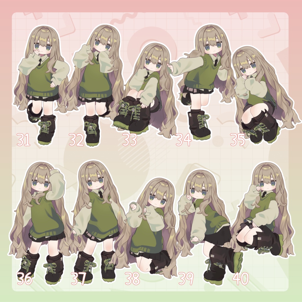 【無料有/+Free sample】Pose Animation Set 10【50種】