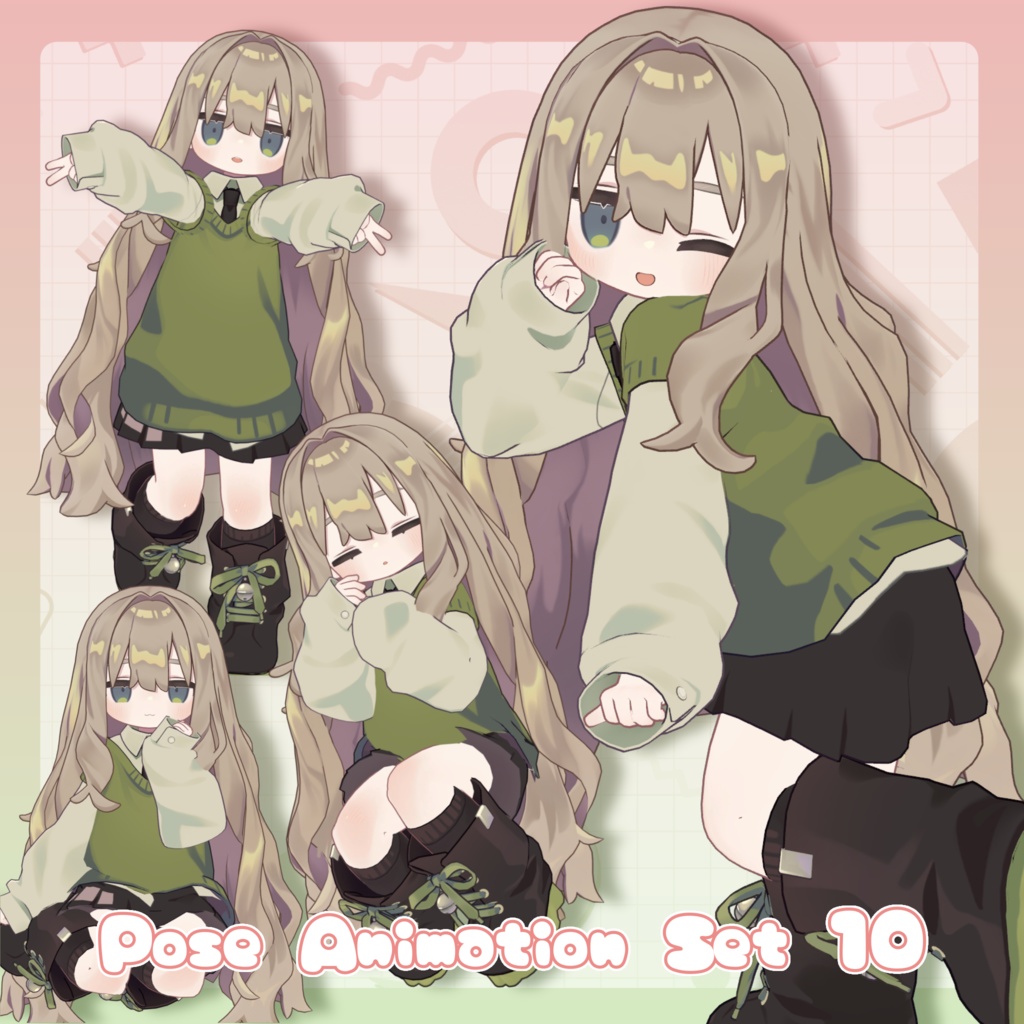 【無料有/＋Free sample】Pose Animation Set 10【50種】