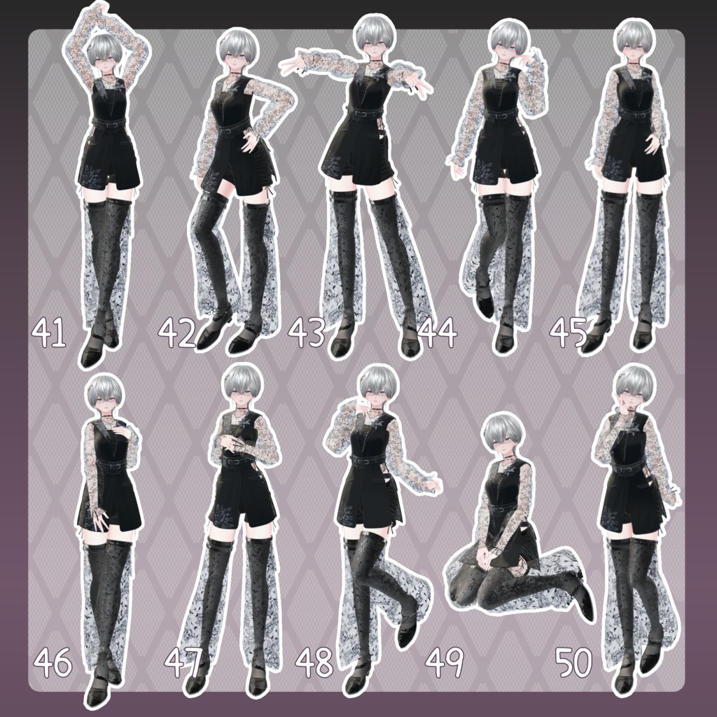 【無料有/+Free sample】Pose Animation Set 11【50種】