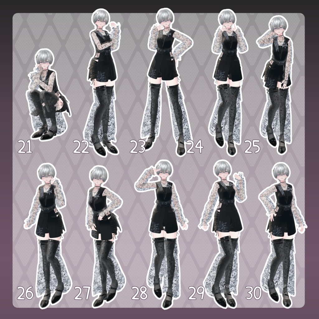 【無料有/+Free sample】Pose Animation Set 11【50種】