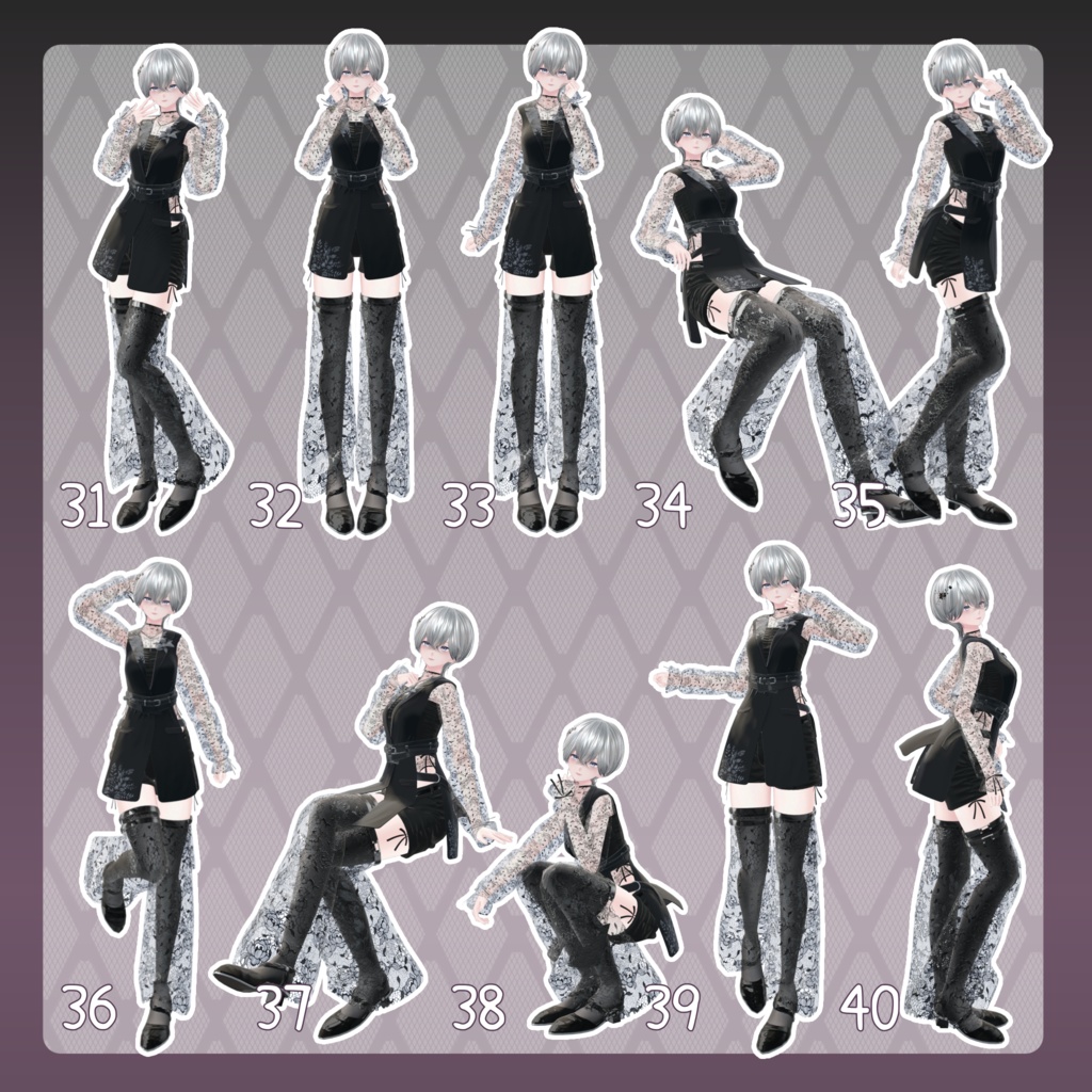 【無料有/+Free sample】Pose Animation Set 11【50種】