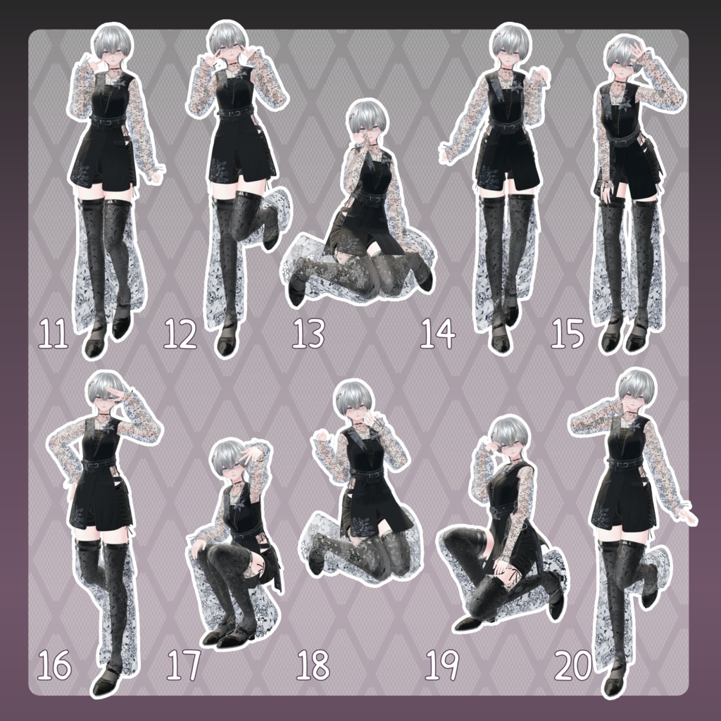 【無料有/+Free sample】Pose Animation Set 11【50種】