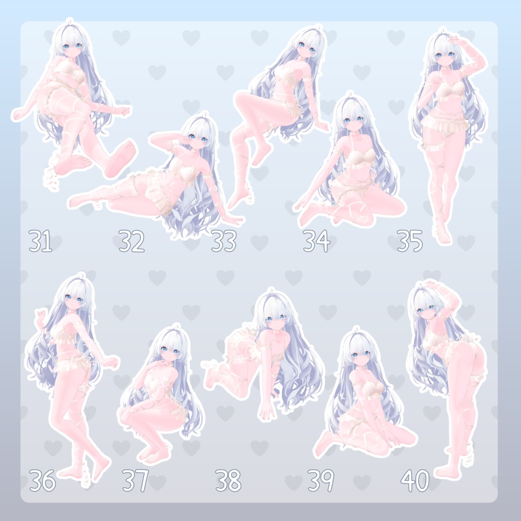 【無料有/+Free sample】Pose Animation Set 12【50種】